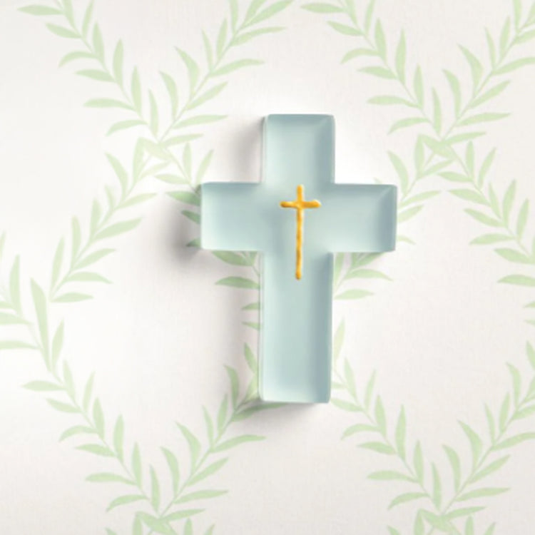 Painted Resin Cross Blue 