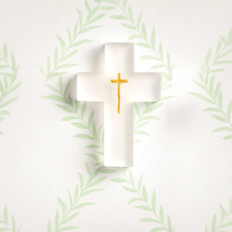 Painted Resin Cross White 