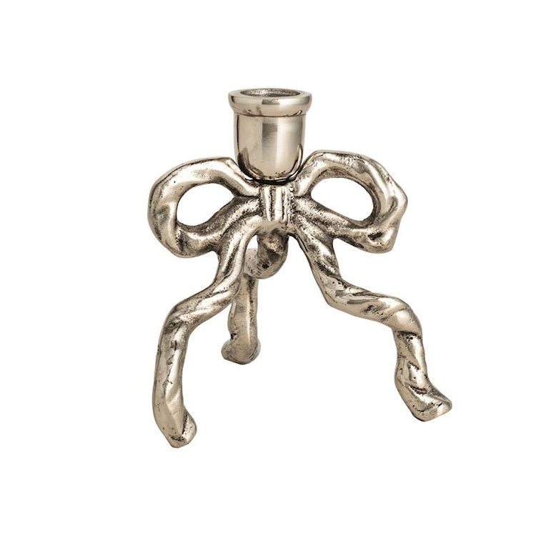 Bow Taper Candle Holder Lg 