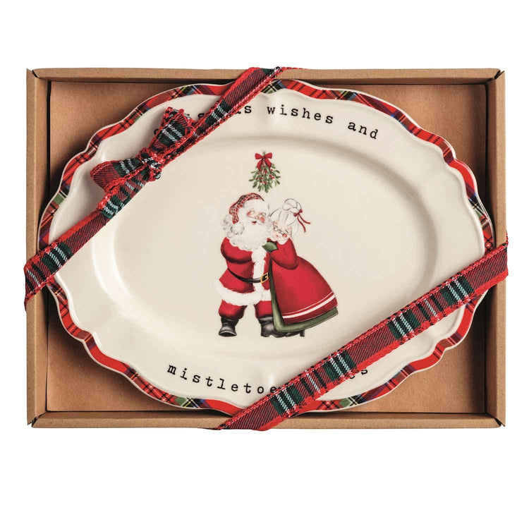 Mistletoe Wishes Sentiment Plate