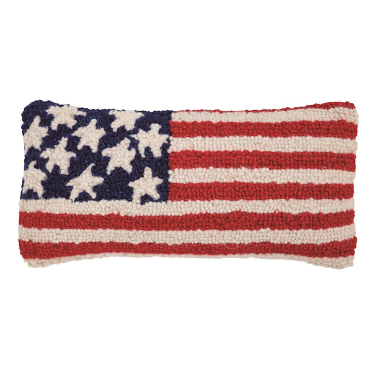 Flag Hooked Pillow