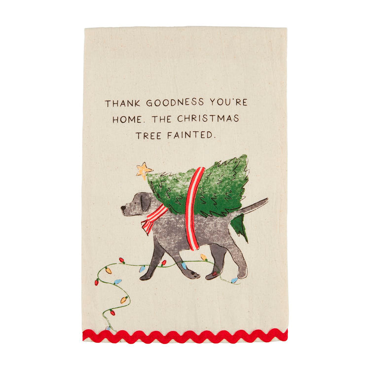 Thank Goodness You're Home Dog Ric-Rac Towel