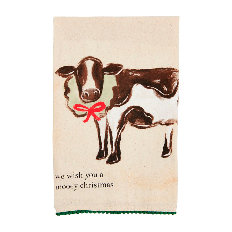Cow Christmas Farm Towel