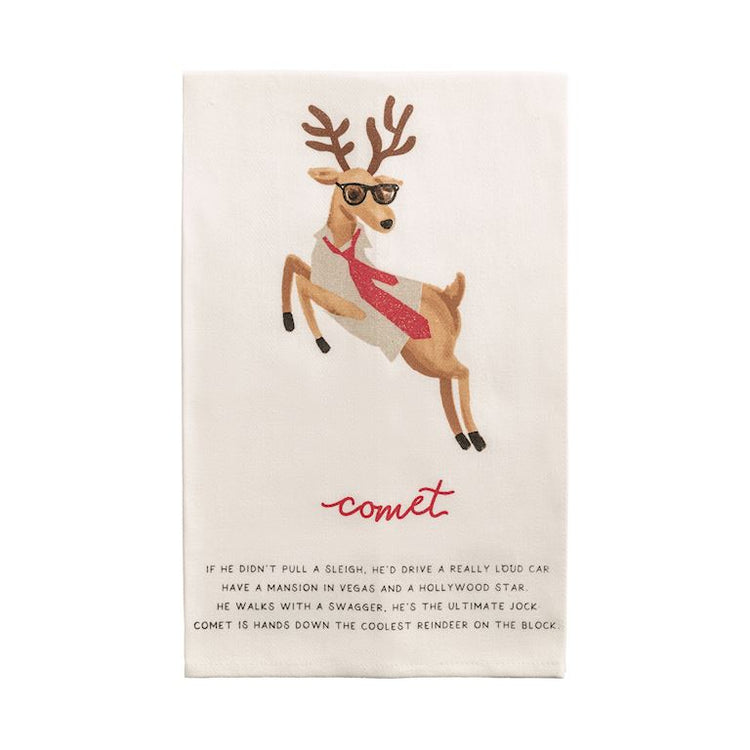 Comet Reindeer Decorative Holiday Towel