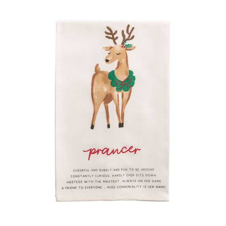 Prancer Reindeer Decorative Holiday Towel