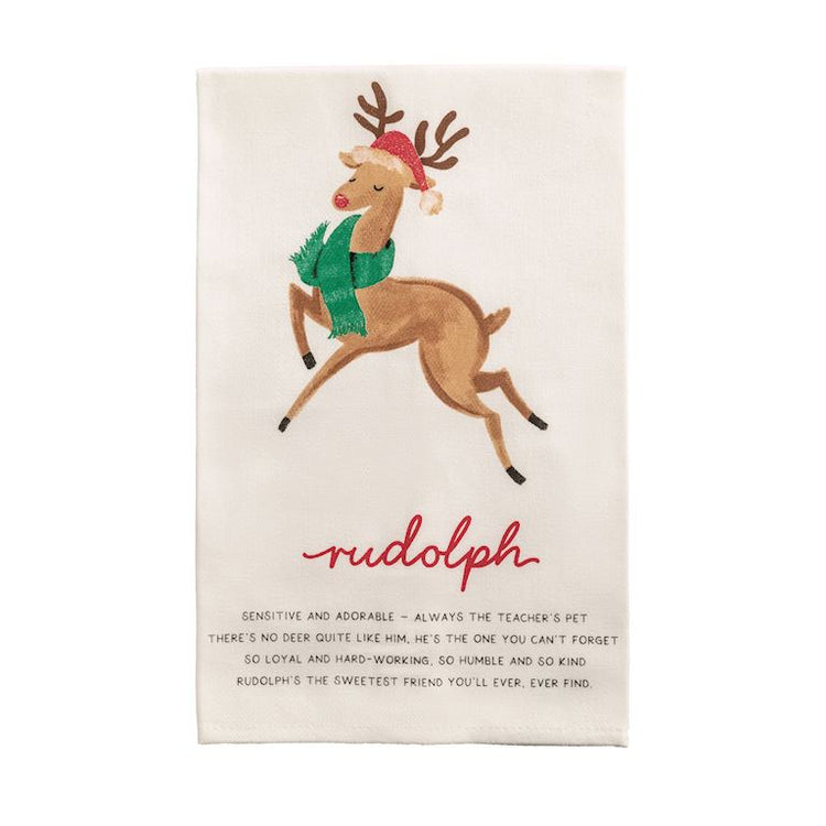 Rudolph Reindeer Decorative Holiday Towel