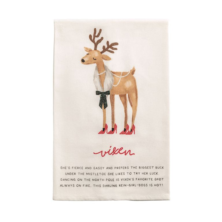 Vixen Reindeer Decorative Holiday Towel