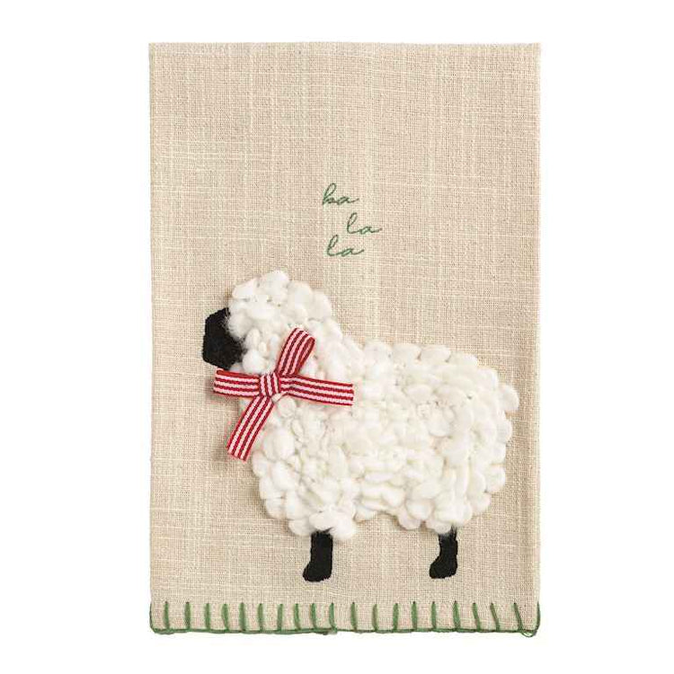 Sheep Embroidered Tea Towel
