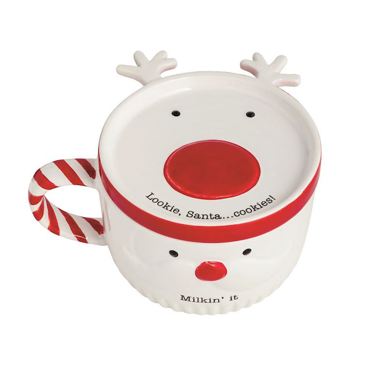 Reindeer Milk and Cookie Mug and Tray Set