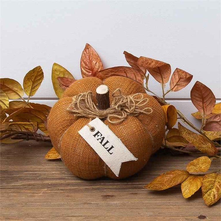 Rust Pumpkin with Fabric Tag 