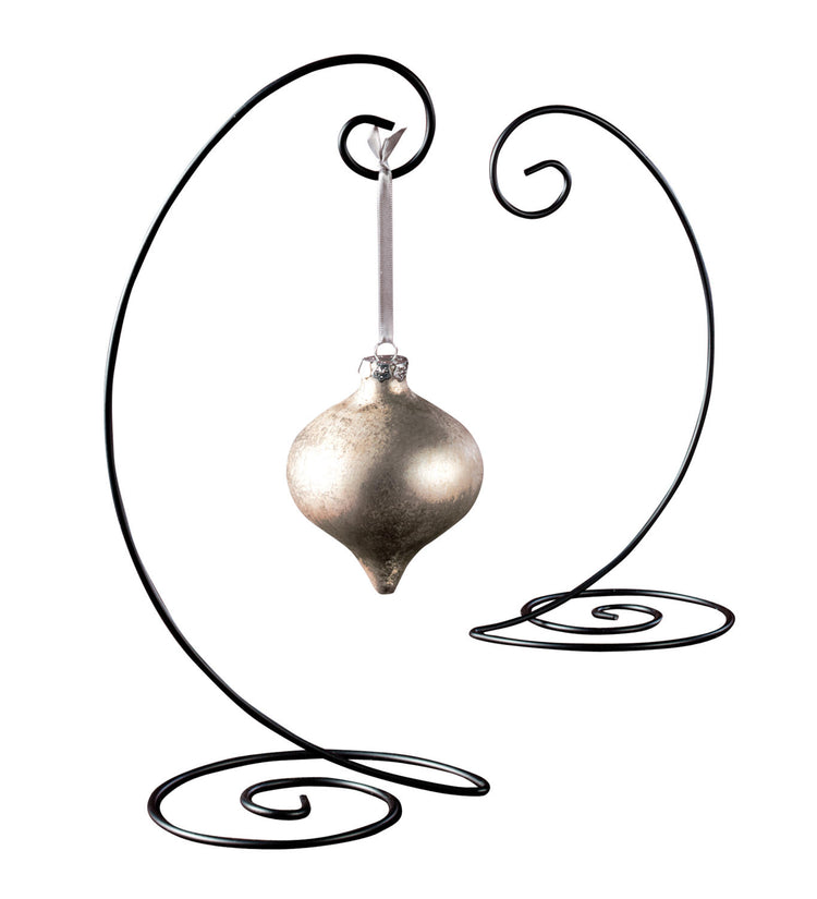 Spiral Bottom Ornament Display Stand - Large Black