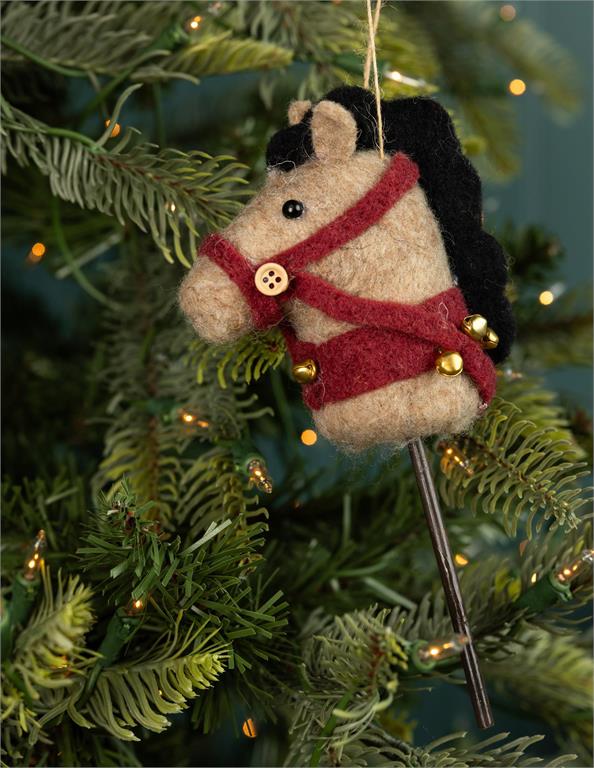 Felt Wool Hobby Horse Ornament 