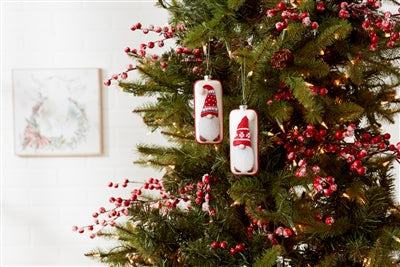 Gnome Polka Dot Hat Glass Ornament