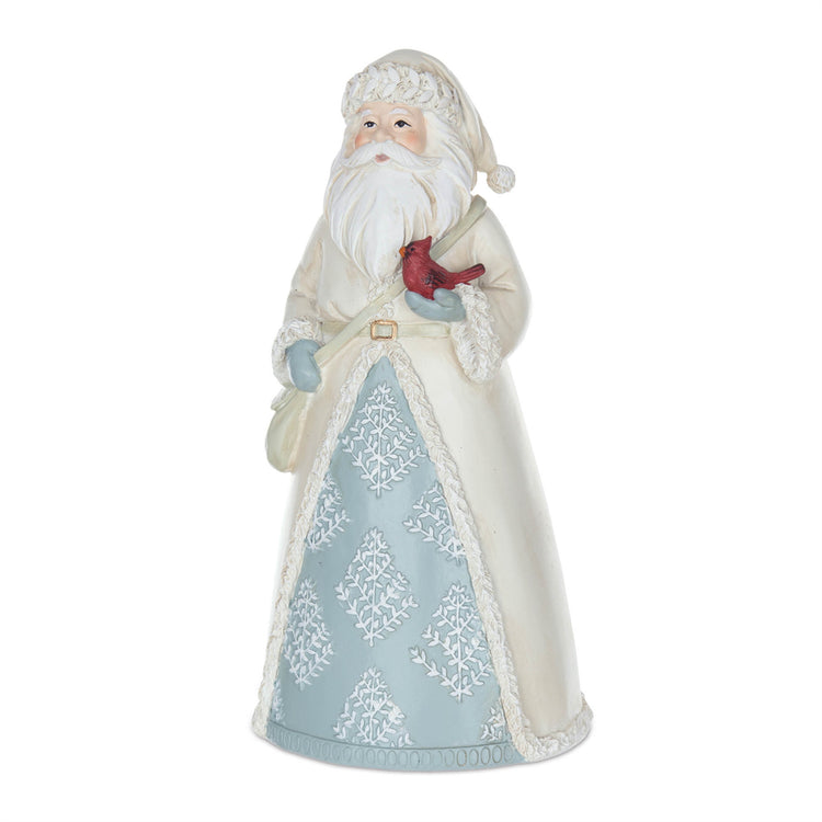 Blue and White Christmas Santa Figurine