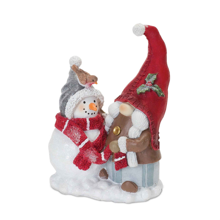 Gnome & Snowman Winter Friends Figurine