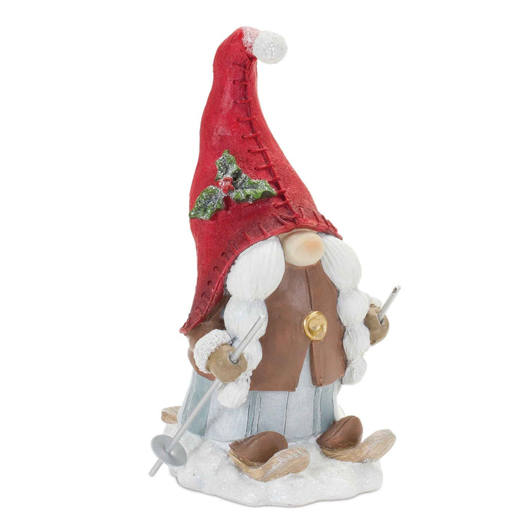 Skiing Girl Gnome Figurine
