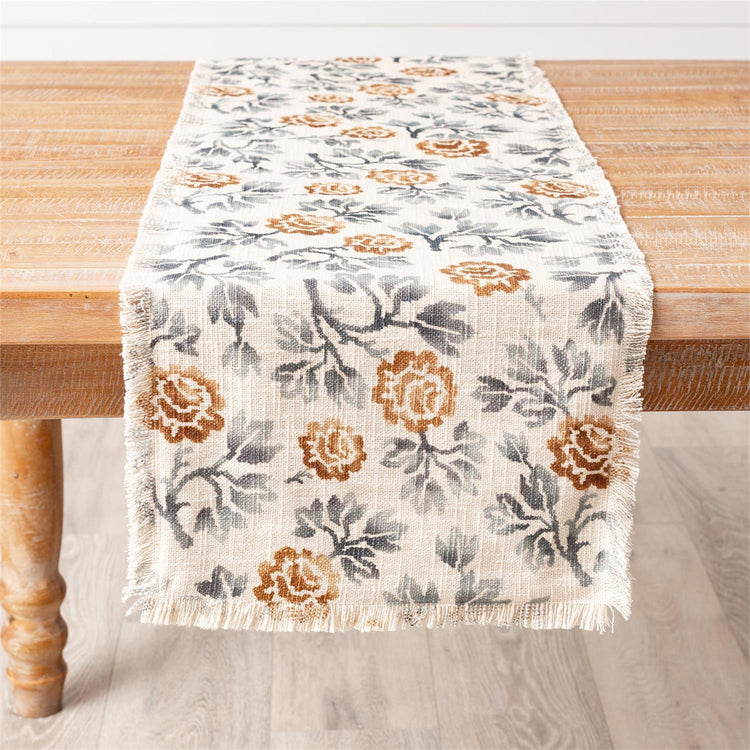 Table Runner Blue Floral Motif 
