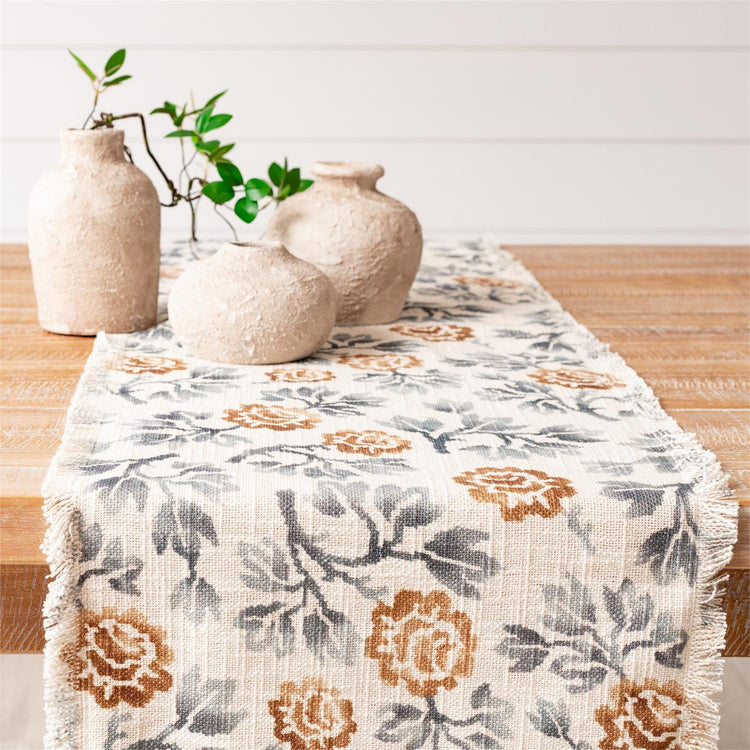 Table Runner Blue Floral Motif 