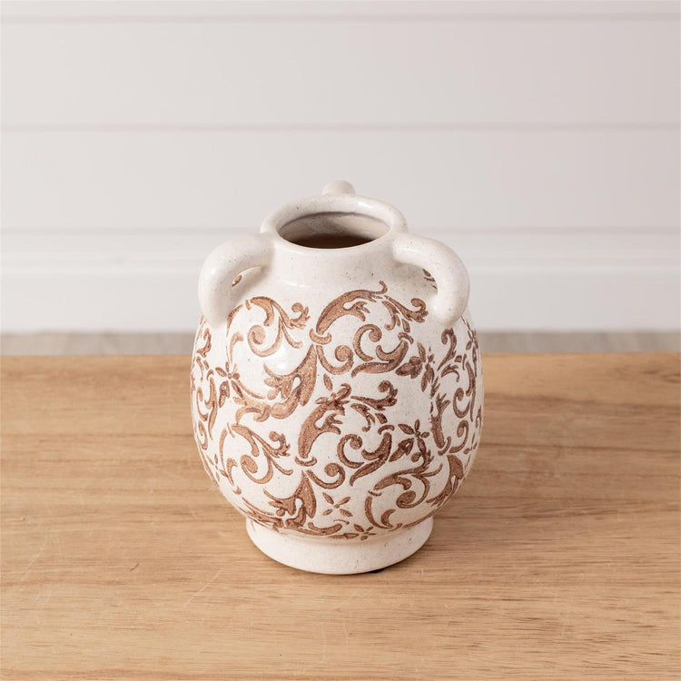 Tan Floral Vase Small