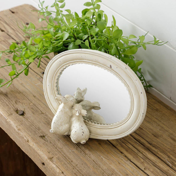 Bunnies Peeking Mirror 
