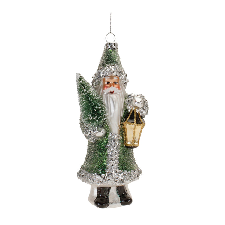 Vintage Santa Glass Ornament