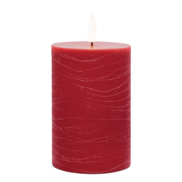 Textured Red Flameless Candle