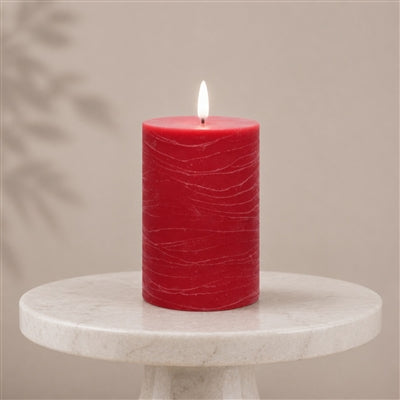 Textured Red Flameless Candle