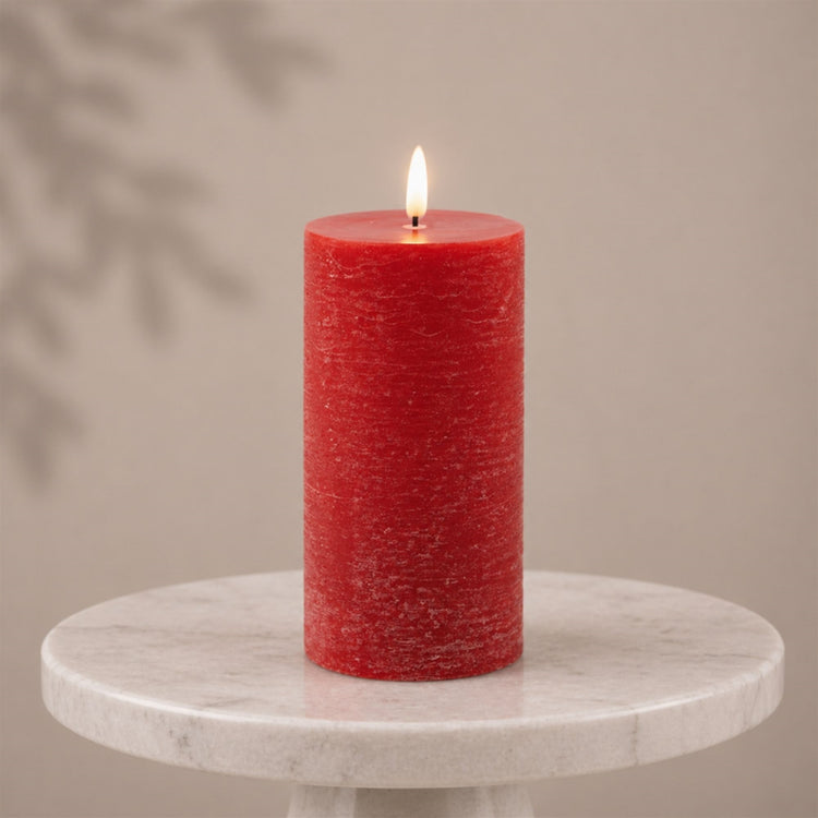Textured Red Flameless Candle