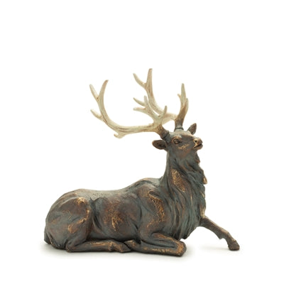 Lying Winter Deer Figurine