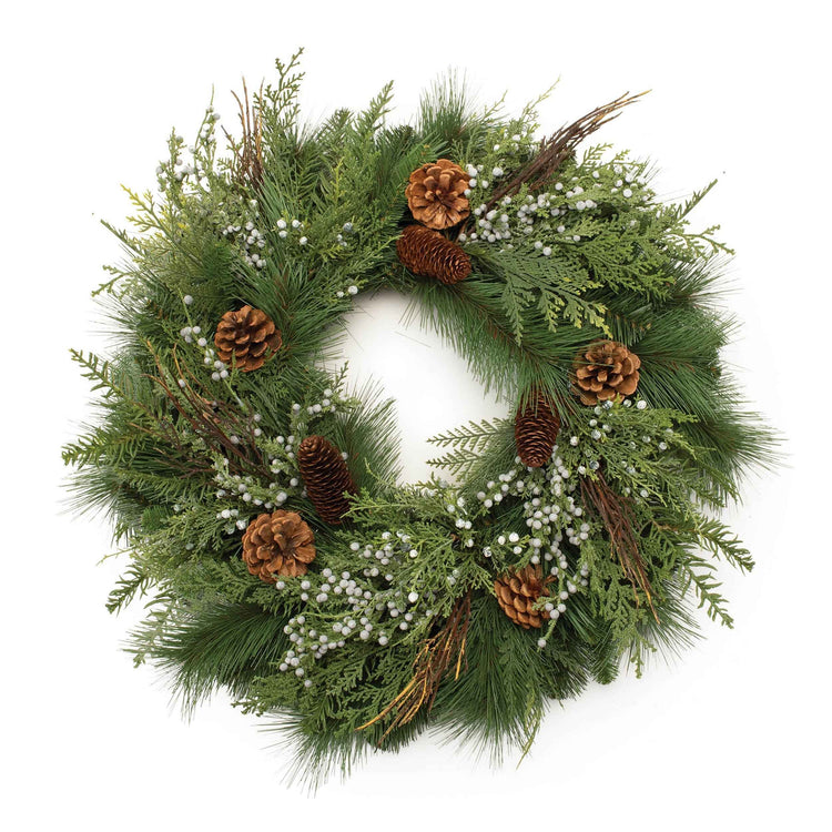 Woodland Pinecone & Berry Mixed Pine Wreath