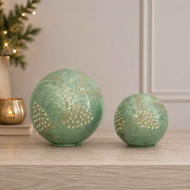 Large LED Frosted Botanical Glass Globe