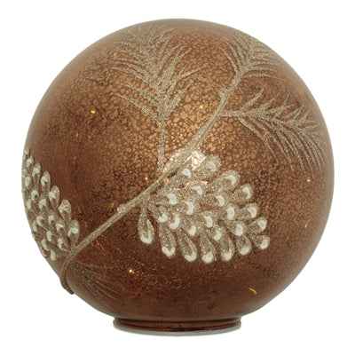 Large LED Amber Botanical Glass Globe