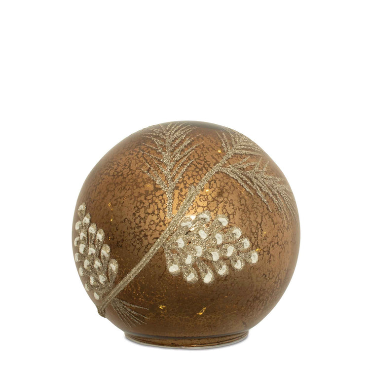 Small LED Amber Botanical Glass Globe