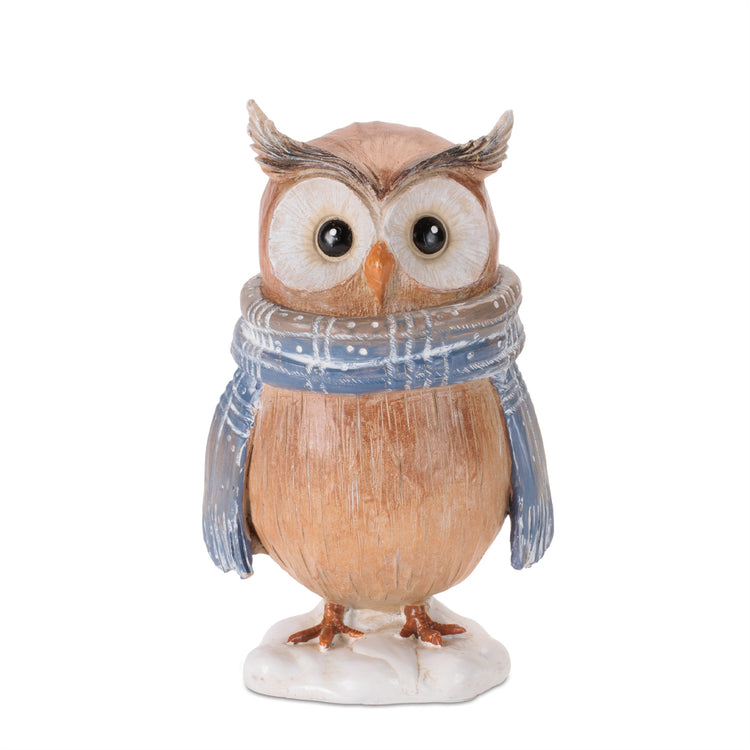 Standing Winter Owl Figurine