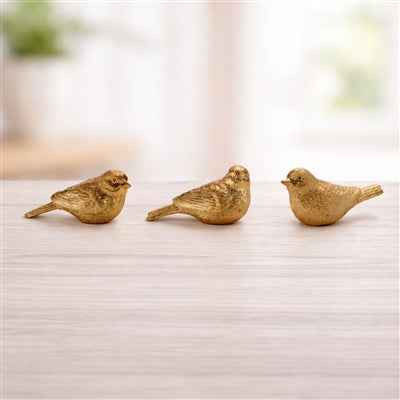 Golden Songbird Resin Figurine