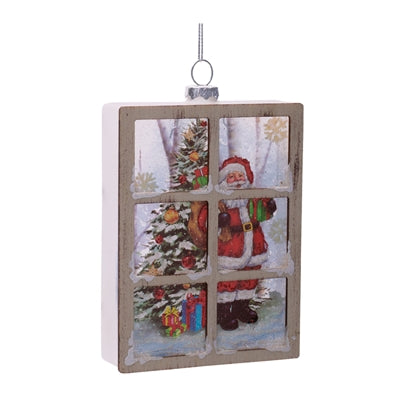 Santa Vertical Glass Ornament