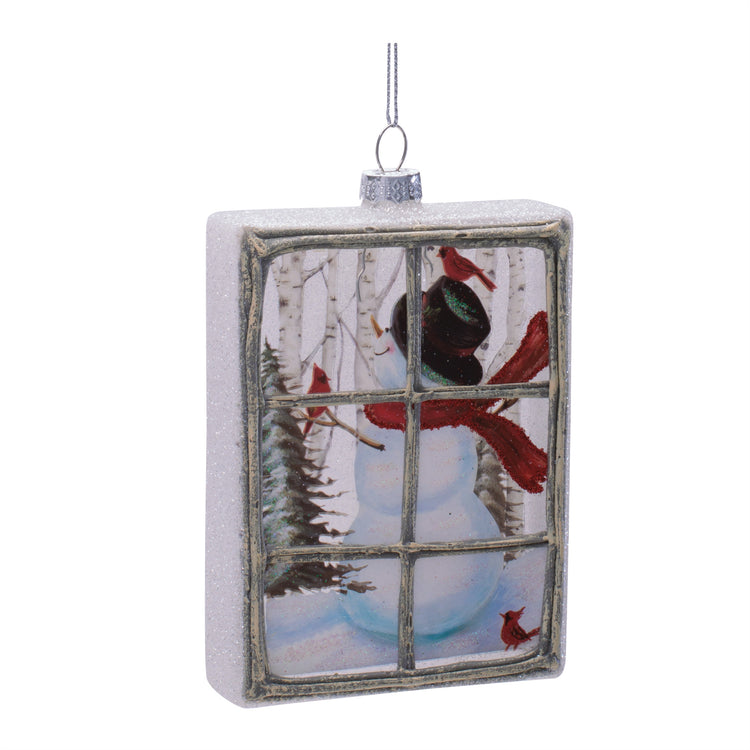 Snowman Rear Window Glass Ornament