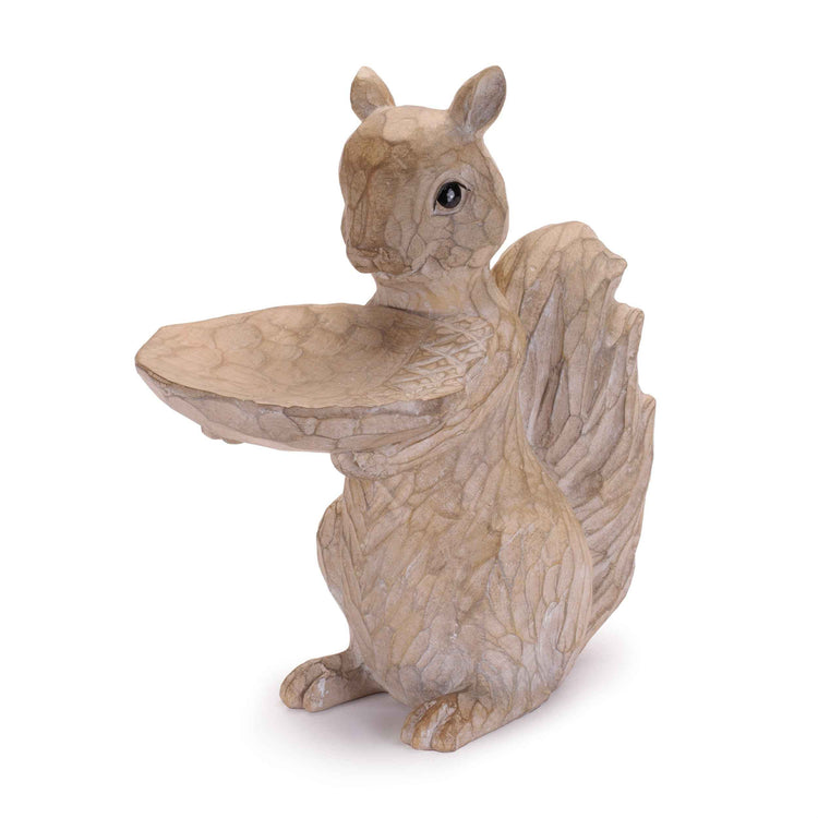 Woodland Squirrel Leaf Dish Feeder 