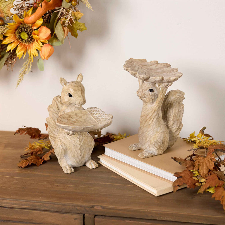 Woodland Squirrel Pedestal Leaf Feeder 