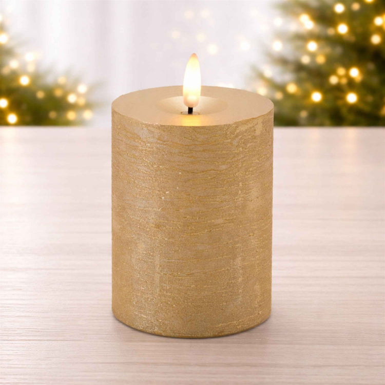 FIA Wick 4" Gold LED Pillar Candle