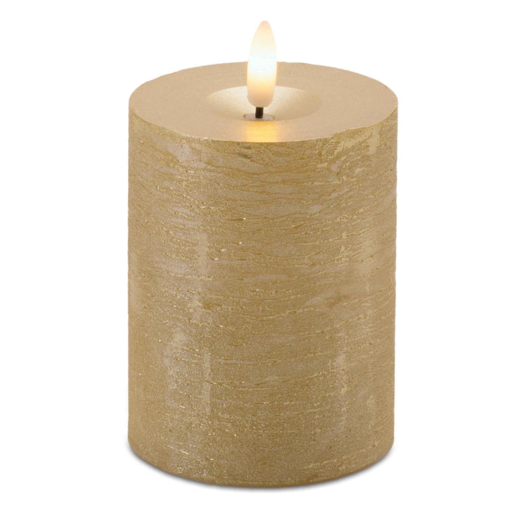 FIA Wick 4" Gold LED Pillar Candle
