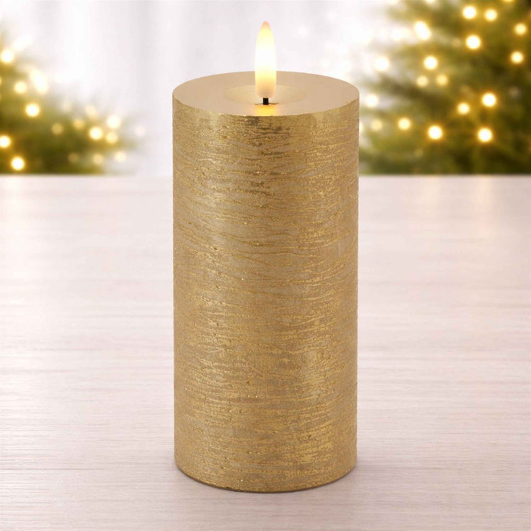 FIA Wick 6" Gold LED Pillar Candle