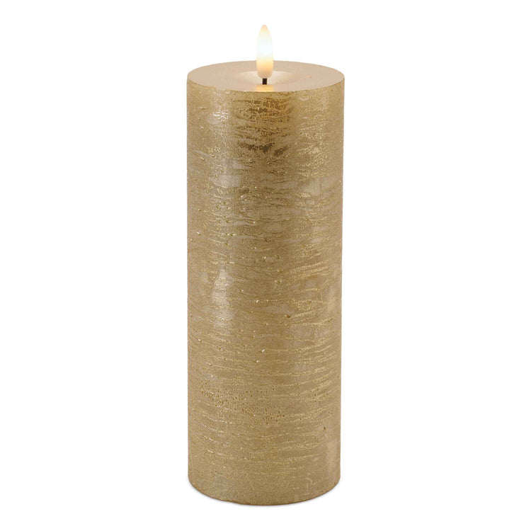 FIA Wick 8" Gold LED Pillar Candle