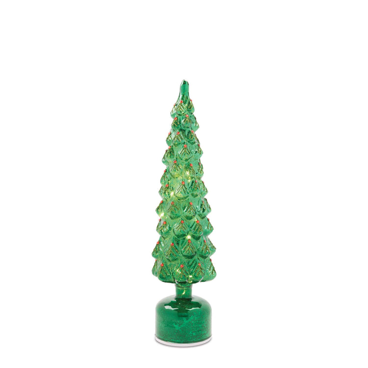 16" Rotating LED Glass Christmas Tree
