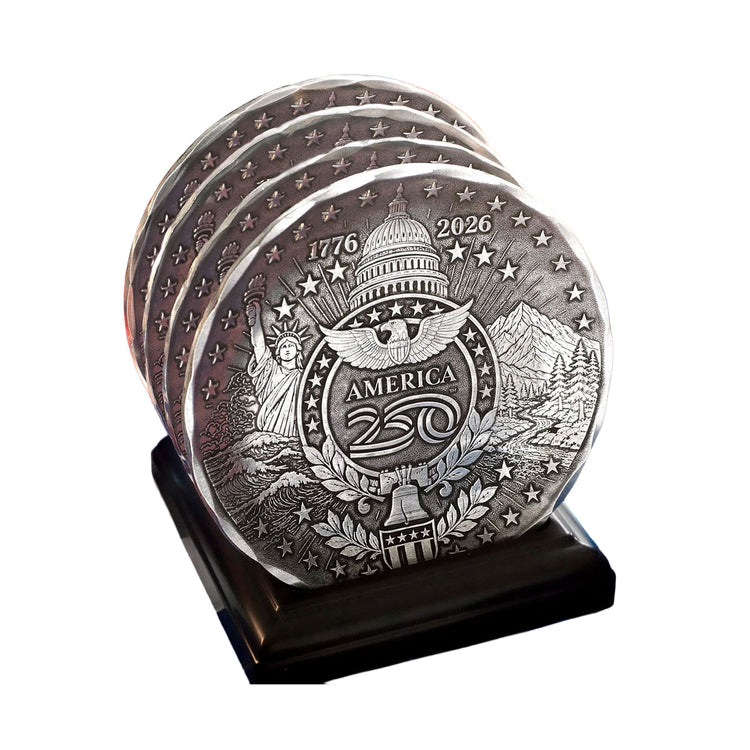America250 Sea to Shining Sea 4-piece Coaster Set 