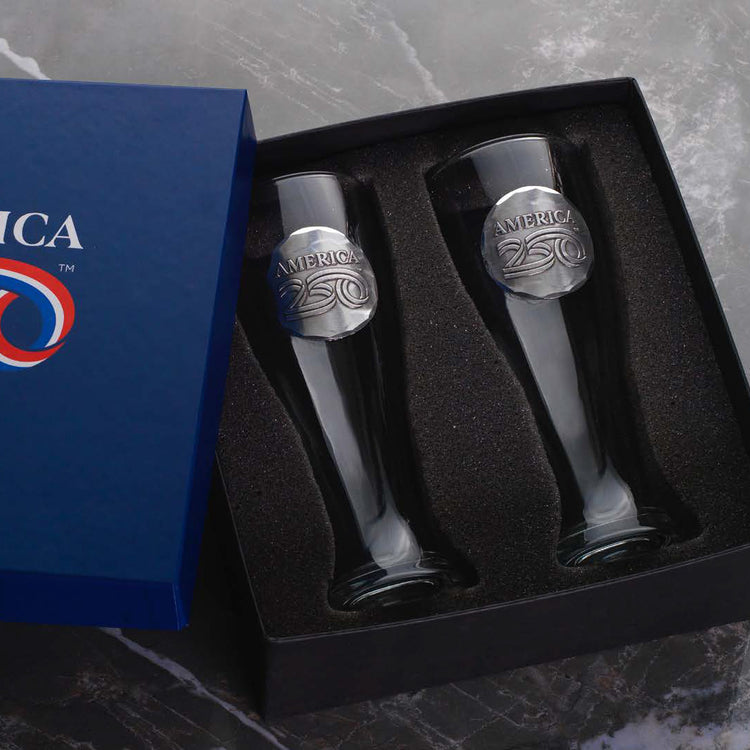 America250 2-Piece Pilsner Commemorative Gift Set (Aluminum) - Wendell August Forge