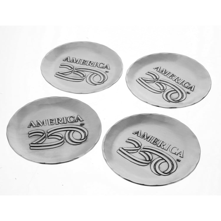 America250 Commemorative Aluminum Coasters Featuring America250 official logo