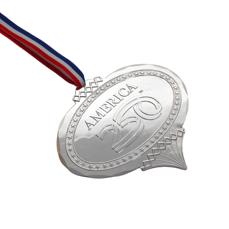 Limited Edition America250 Heritage Oval Ornament in Silver