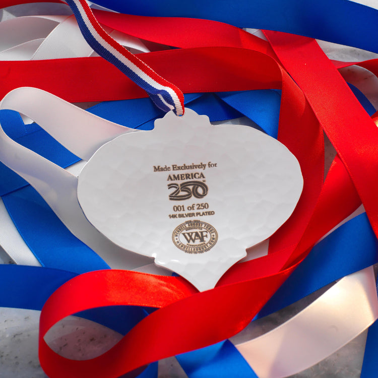 Limited Edition America250 Heritage Oval Ornament in Silver