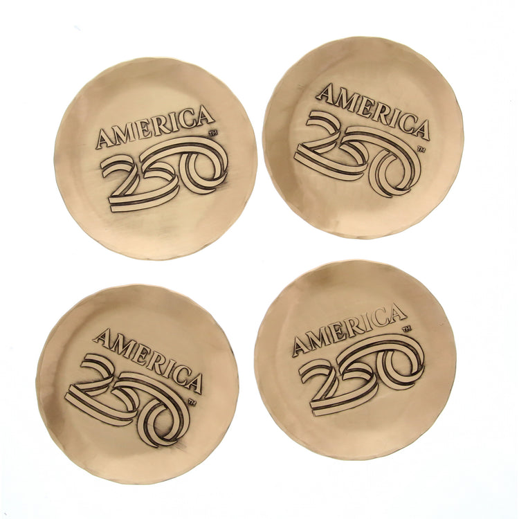 America250 Commemorative Bronze Coasters Featuring America250 official logo
